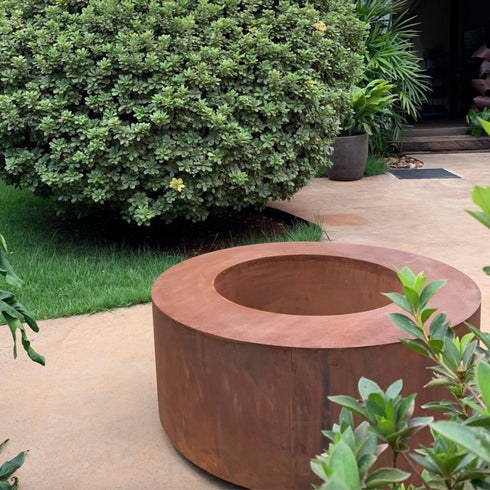 Lareira Circular em aço corten - One