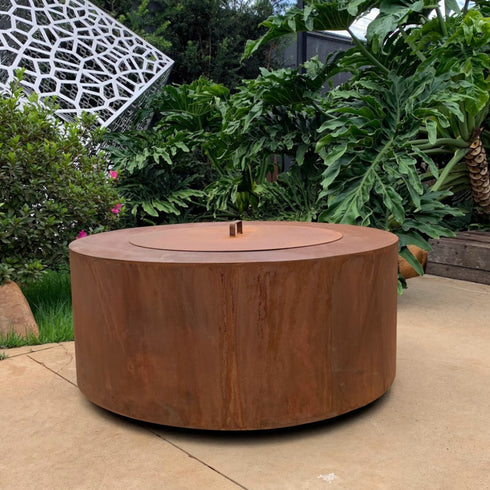 Lareira Circular em aço corten - One