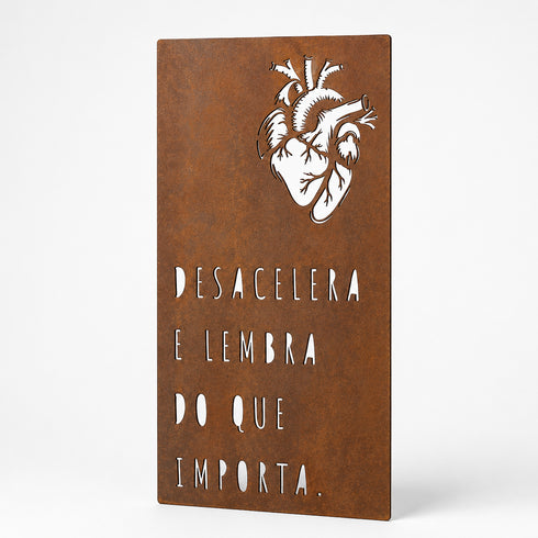 Frase - Desacelera e lembra do que importa.