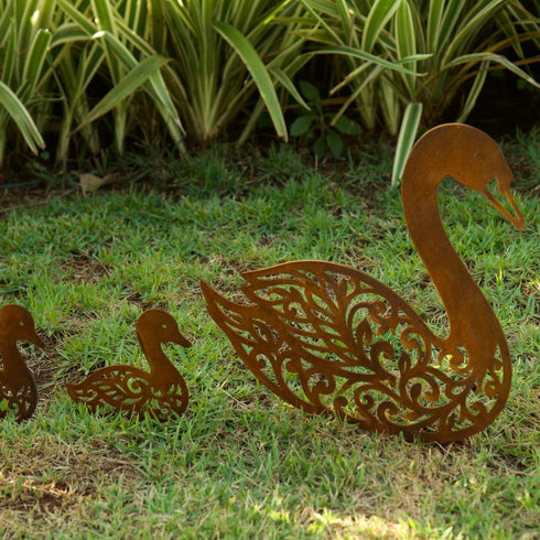 Escultura de Jardim - Cisnes