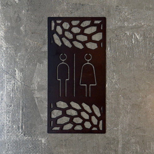 Placa de Banheiro - Traços (Masculino, feminino ou PCD)