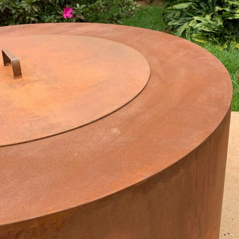 Lareira Circular em aço corten - One